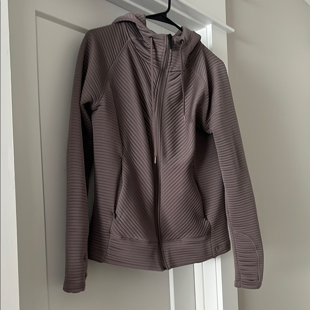 Zella Hooded Zip Up Size M Mauve Grey